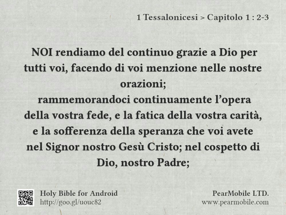 1 Tessalonicesi, Capitolo 1:2-3